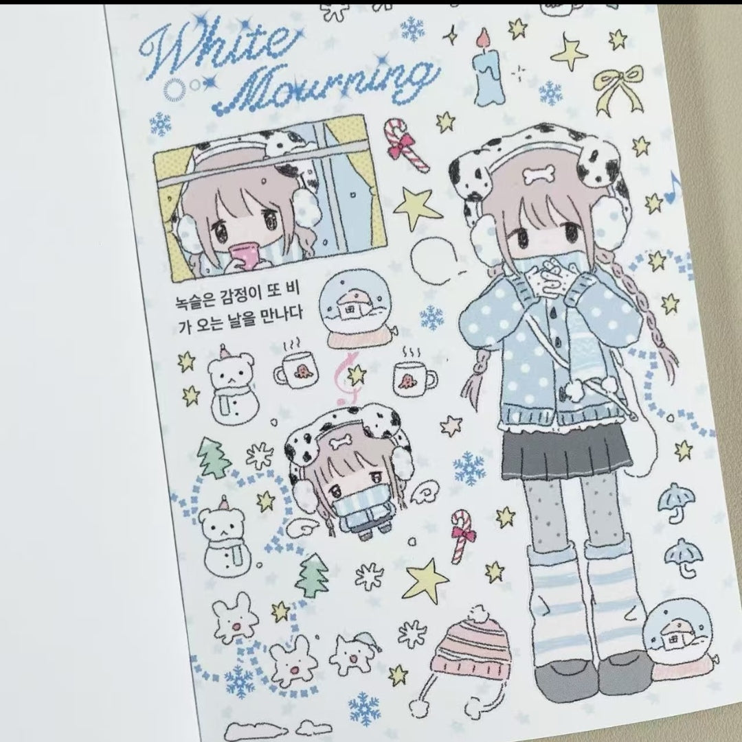 Cute Character Style Planner Sticker Book