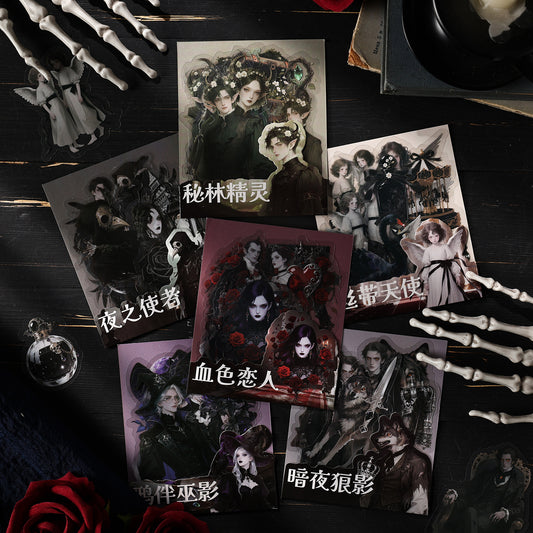 Dark Phantom PET Sticker Pack - Gothic万象 Series - Dark Style Handwriting Journal Decorative Materials