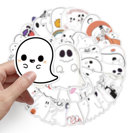 50 pieces of ghostly graffiti personalized cartoon cute Halloween gokka decorative skateboard bag stickers