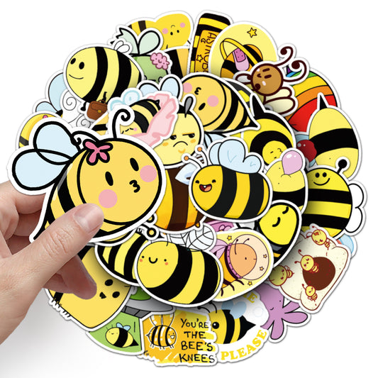 50 pieces of non-repeating cartoon bee sticker sheets - cute cross-border DIY skateboard luggage sticker sheets for children stickers